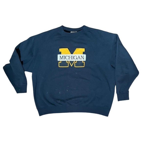 Vintage Michigan Crewneck in classic navy with the iconic Michigan logo - Picture 1 of 8